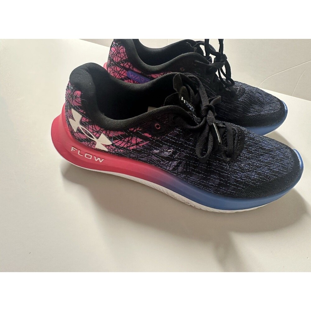 Under Armour Flow Velociti Wind  Running Tenis Black Pink And Blue Size 7 - Picture 3 of 13